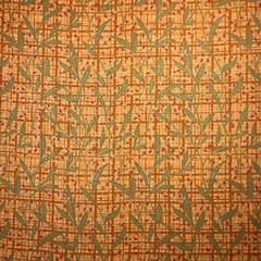 Ivy Trellis Fabric by Classic Cottons Green on Orange Plaid 100% Cotton