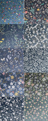 5″X 5″ 50 PCS 100% Cotton Floral Fabric Squares Bundles Quilting Supplies for Se