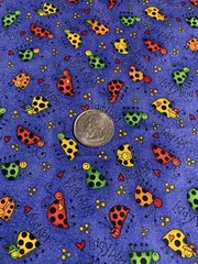 Ladybug Polka Dot Heart Fabric Kari Pearson For SSI Red Green Orange Blue BTHY