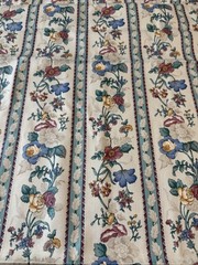 House N Home 90s Floral Strip Cotton Fabric Preshrunk Drape Upholstery 1 1/ 3yd
