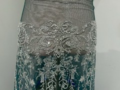 Silver Green Beaded Sequins Embroidery Lace Fabric 50” Width SOLD BY THE YARD