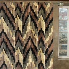 Beige, Brown, Gray & Black Chevron Digital Printed Velvet Fabric By The Yard