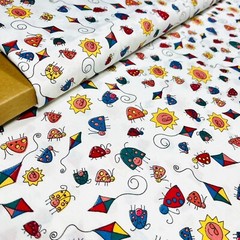 Summertime Fun Fabric Sun Kite Bug Extra-Wide BY THE YARD Kids Fabric 100%Cotton