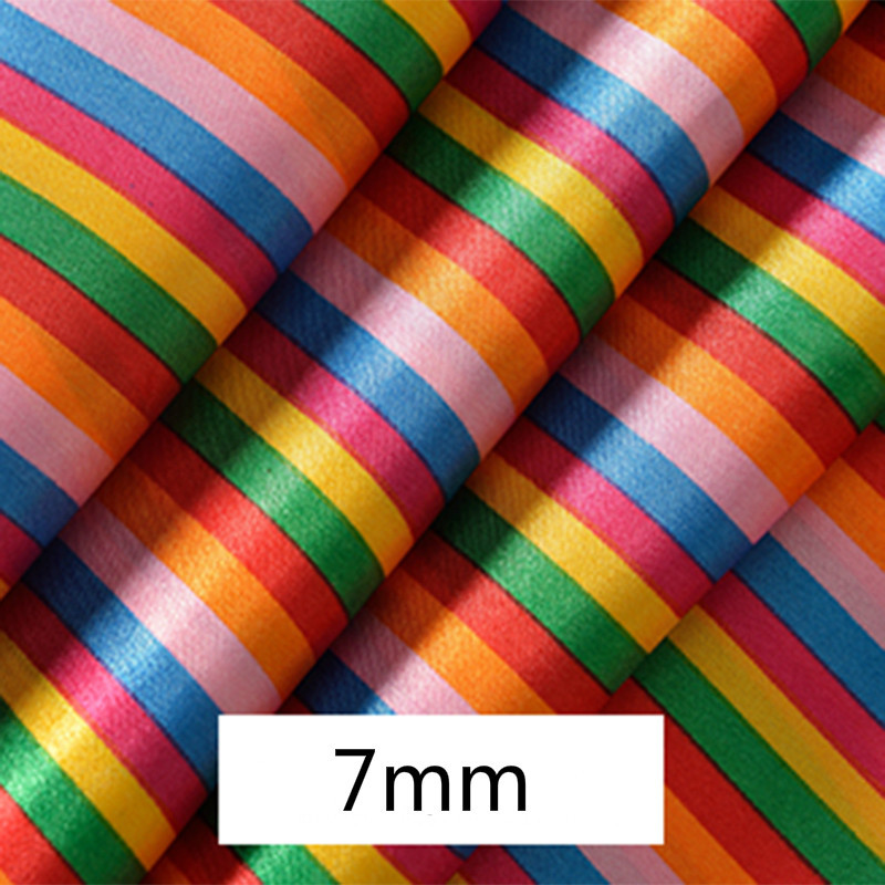 Rainbow Stripe Fabric Upholstery DIY Silky Material Dress 100*150cm Sewing Trims
