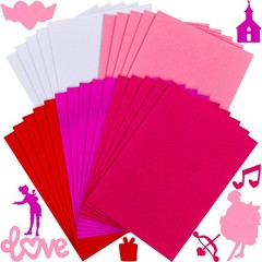 25 PCS Red Pink White Felt Fabric Craft Sheet Sewing Patchwork 8.3×11.8 Inch