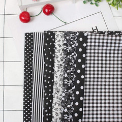 Pre Cut Cotton Fabric Bedding, 7Pcs 25X25Cm Assorted Squares Quarters Bundle for