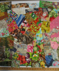 Cotton Quilt Fabric Scrap Lot #1 Novelty Prints Pieces 10 Ounces