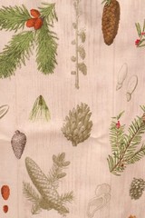 108″L x 44″ W David Textiles Woodland Chart Pine Tree Cone Theme Branches Seeds