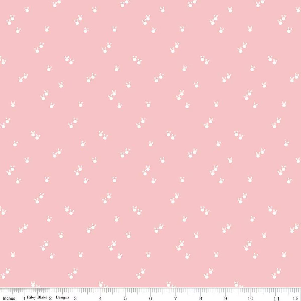 1/4 Yard 9”x42” Riley Blake “Seasonal Basics” Bunnies Pink Easter Quilt Cotton