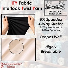 White ITY Jersey Fabric | 4-Way Stretch | 60″ Wide | 5 Yards