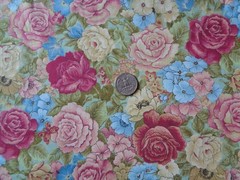 REMNANT GRANNY ANNIE’S ATTIC QUILTTING FABRIC MULTI COLOR FLORAL 43″ X 26″
