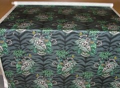 Emma J Shipley Fabric Lemur Navy 100% Cotton Curtain Upholstery Cushion Fabric