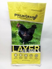 Empty Chicken Feed Woven Plastic Bag Sack Poulin Grain Crafts Art Repurpose