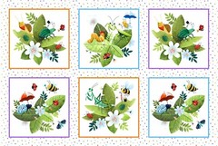 Hidden World, Block Panel Cute Insects, Elizabeth Studios Fabric BTY 44″ Wide