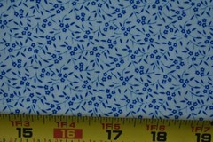 21″ Long, Vintage, Blue Calico on Creamy-White Quilt Cotton, P1729