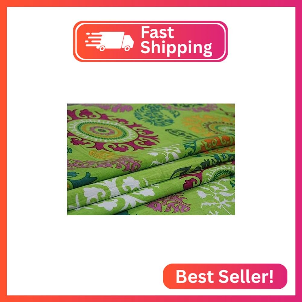 Indian Hand-Block Printed Jaipuri Sujani Floral Print Ethnic Sanganer Kurti Prin