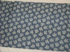 Vintage Cotton Fabric – 2 Yds + 23″ x 40″ W – Blue Floral Print