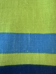 Bold Striped Cotton Drapery Slub Fabric Lime Green Navy Ocean Blue White 4ydx46