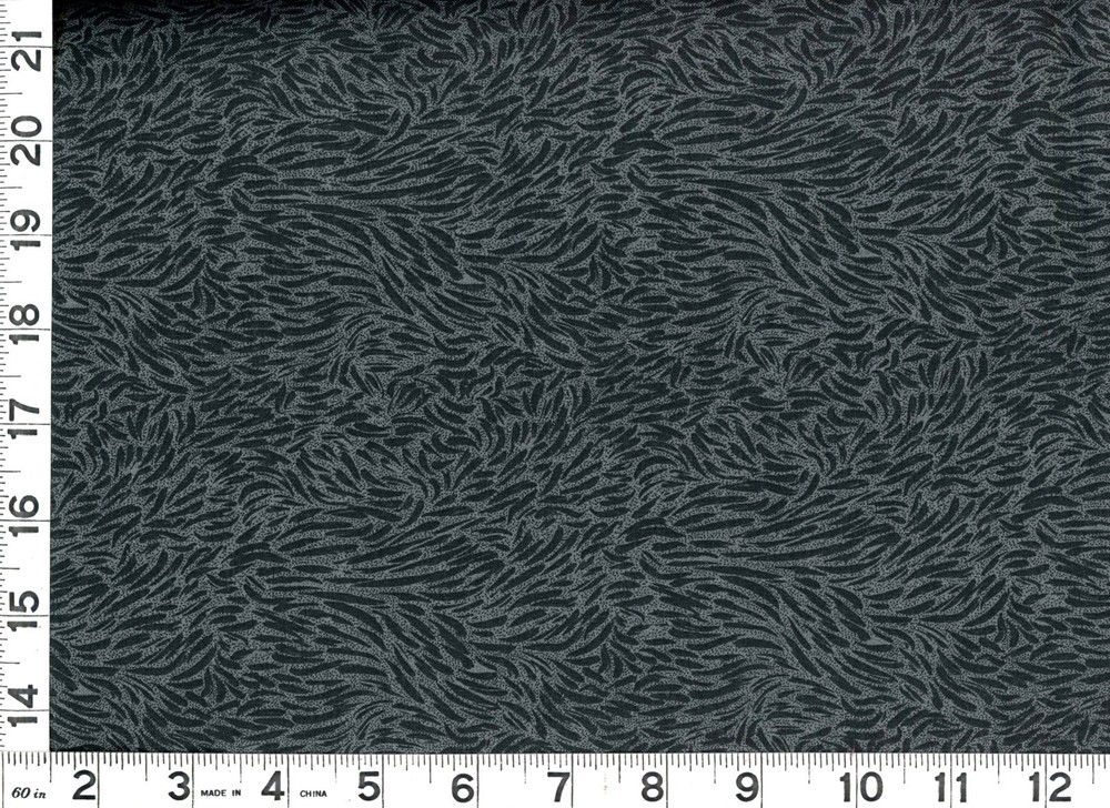 Black Swishes on Dark Gray Quilting & Sewing Fabric by the Yard #1155