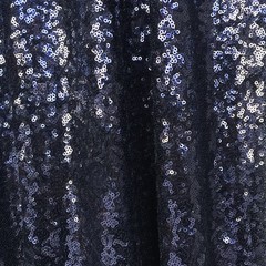 Navy Blue Sequin on Mesh Fabric, Navy Sequin for Dress, Party Deco by the Yard