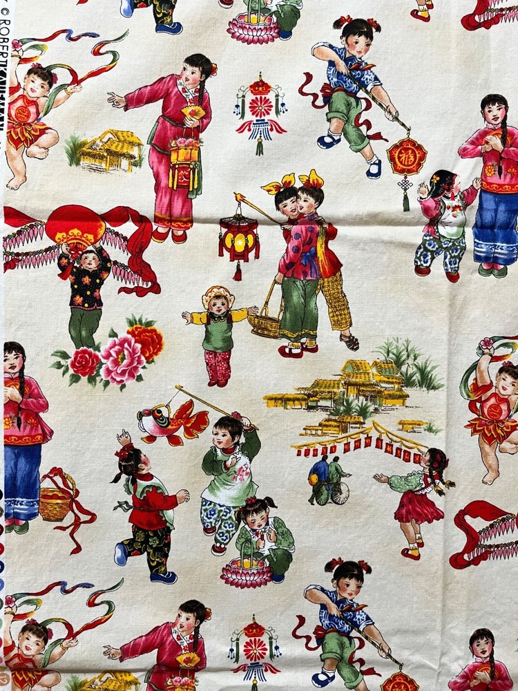 Memoirs from China by Luana Rubin for Robert Kaufman Asian Children 1 Yd Fabric