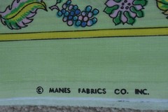 By 1/2 Yd, Vintage, Green & Yellow Foliage on Light-Green Cotton, Manes, V986