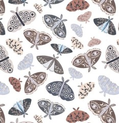 “Fawn’d Of You” Tossed Moths, Insects Fabric 100%Cotton•1yd BTY*GORGEOUS!FastShi