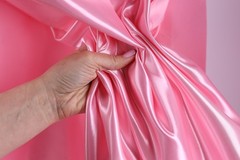 Pink Bridal Satin Fabric by the Yard, Silky Satin for Dresses and Decor