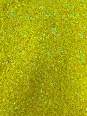 Stephanie IRIDESCENT YELLOW Sequins on YELLOW Stretch Velvet Fabric by the Yard