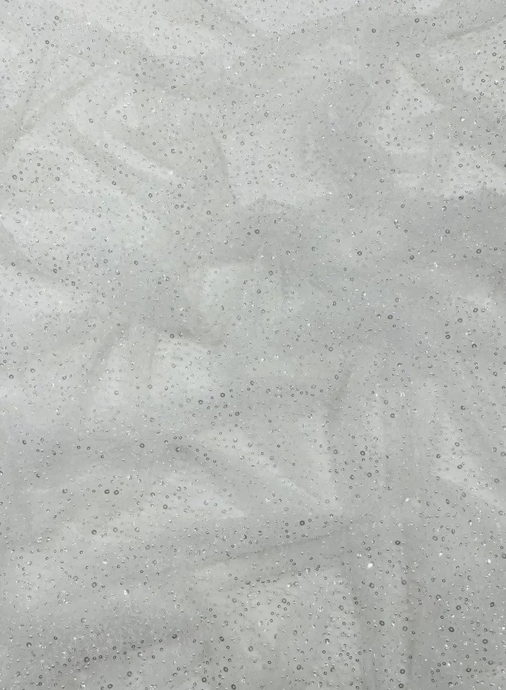 White Beaded Sequin with pearls Yard, Glitter Mesh, Prom Dress Fabric