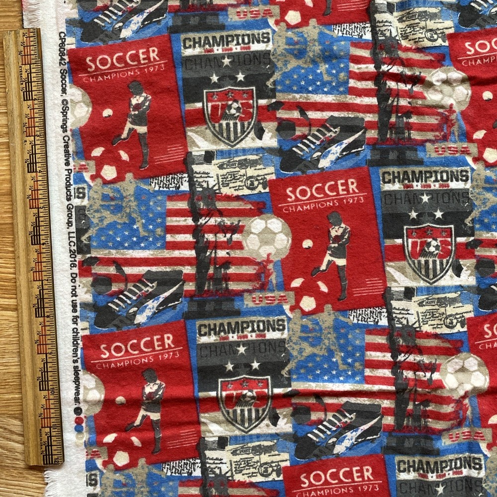 2yards SPRINGS CREATIVE FABRIC Soccer Futbol, Red Gray Blue USA champions