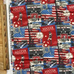 2yards SPRINGS CREATIVE FABRIC Soccer Futbol, Red Gray Blue USA champions