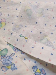 Vintage Princess Fabrics Inc. Pastel Bunny Hearts Sheet # 233 4 Cut 49″ X 42″