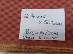 Burgundy Gold Home Decor Upholstery Check Grille Weave Tapestry 2 1/4 Yd x 56″
