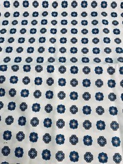 VTG Mid Century Geometric Teal Blue & Gray on White Retro Remnant 29″x26″