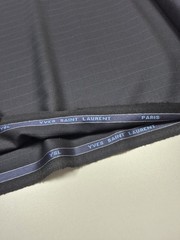 Yves Saint Laurent Super 150s Wool Cashmere Gray Pinstripe Suiting 8 Yd England