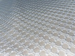White Chenille Block On Solid. 58”w X 72” L. Decorator Interior Fabric