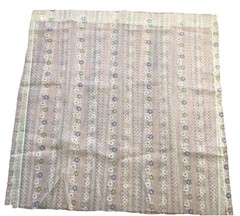Vintage 70s Sheer Floral Flocked Swiss Dot Curtain Panels Fabric Woolworth As-Is