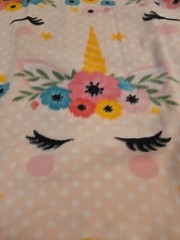 58″ x 1.5 yard Lux Anti-pill Fleece Precut Unicorns Flowers DIY Blanket Craft