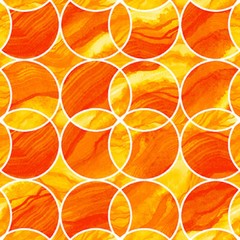 Blank Quilting 1056-33 Aziza Circles Orange Cotton Fabric by The Yard