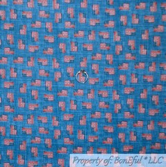 BonEful Fabric FQ Cotton Quilt Navy Blue Red White USA American Flag Tiny Little