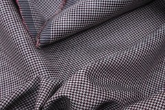 Reda 100% worsted wool Jacketing fabric 2.2 mts houndstooth burgundy color