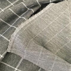 Gray stretch sweatshirt grid print knit fabric 32 x 63 in – mid to heavy weight