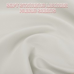 63×39.4in Faux Leather Sheets, Faux Leather Fabric Vinyl PVC, White