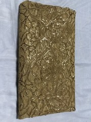 Sequins 3D Flower Embroidered Gold Tulle Fabric 3 YD + Piece Formal Bridal DIY