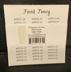 MODA FABRICS “FOREST FANCY” By Deb Strain – 5″ Sq X 42 CHARM PACK 100% Cotton