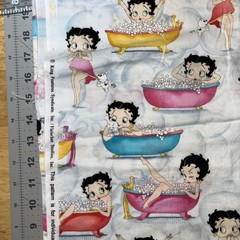 Betty Boop I” Bubble Bath FQ OOP Cotton Fabric 21” By 21” Prewashed