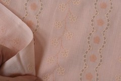 By 1/2 Yd, Light-Weight Faux-Eyelet on Pastel-Peach Poly-Cotton, V911