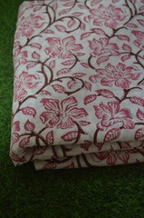 5 Yard Hand Block Print Floral Fabric 100%Cotton NO TARRIF CHARGES 100%✅ZK_211#
