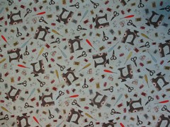 RETRO SEWING MACHINES SEW ITEMS SCISSORS BLE DIGITAL PRINTING COTTON FABRIC BTHY